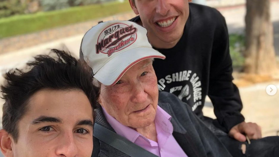 Marc and Alex Marquez with their grandfather